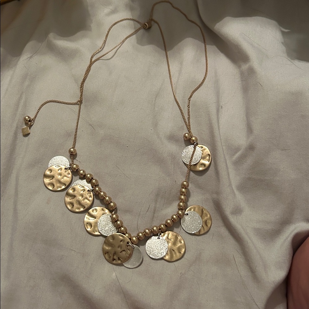 Banana Republic Gold and Silver‎ Disc Necklace